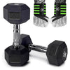 Kingdom GB Hex Dumbbells Pair Set Fitness Hand Weights Training With Wrist Wrap