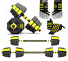 Kingdom GB Octagonal Adjustable Dumbbells Barbell Weight Set with Hand Wraps Exercises Fitness Strength Equipment