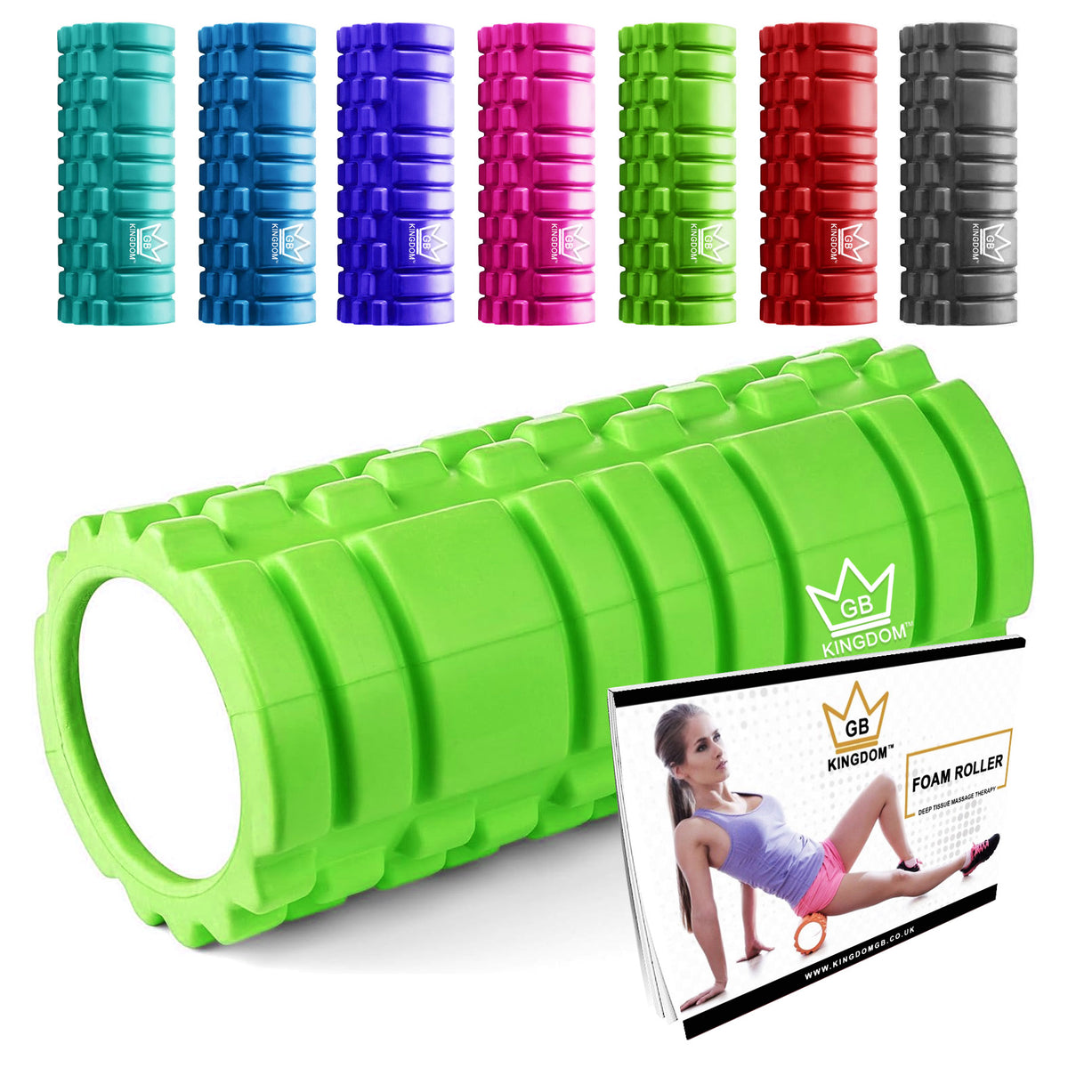 Kingdom GB Grid Foam Roller for Deep Tissue Muscle Massage Trigger Point Physio Fitness Exercise 33cm