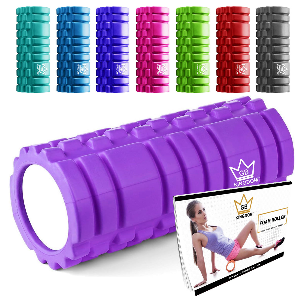Kingdom GB Grid Foam Roller for Deep Tissue Muscle Massage Trigger Point Physio Fitness Exercise 33cm