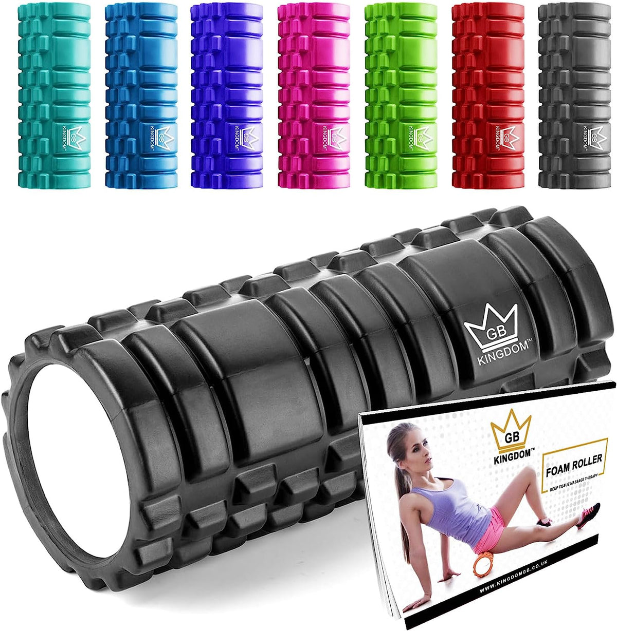 Kingdom GB Grid Foam Roller for Deep Tissue Muscle Massage Trigger Point Physio Fitness Exercise 33cm