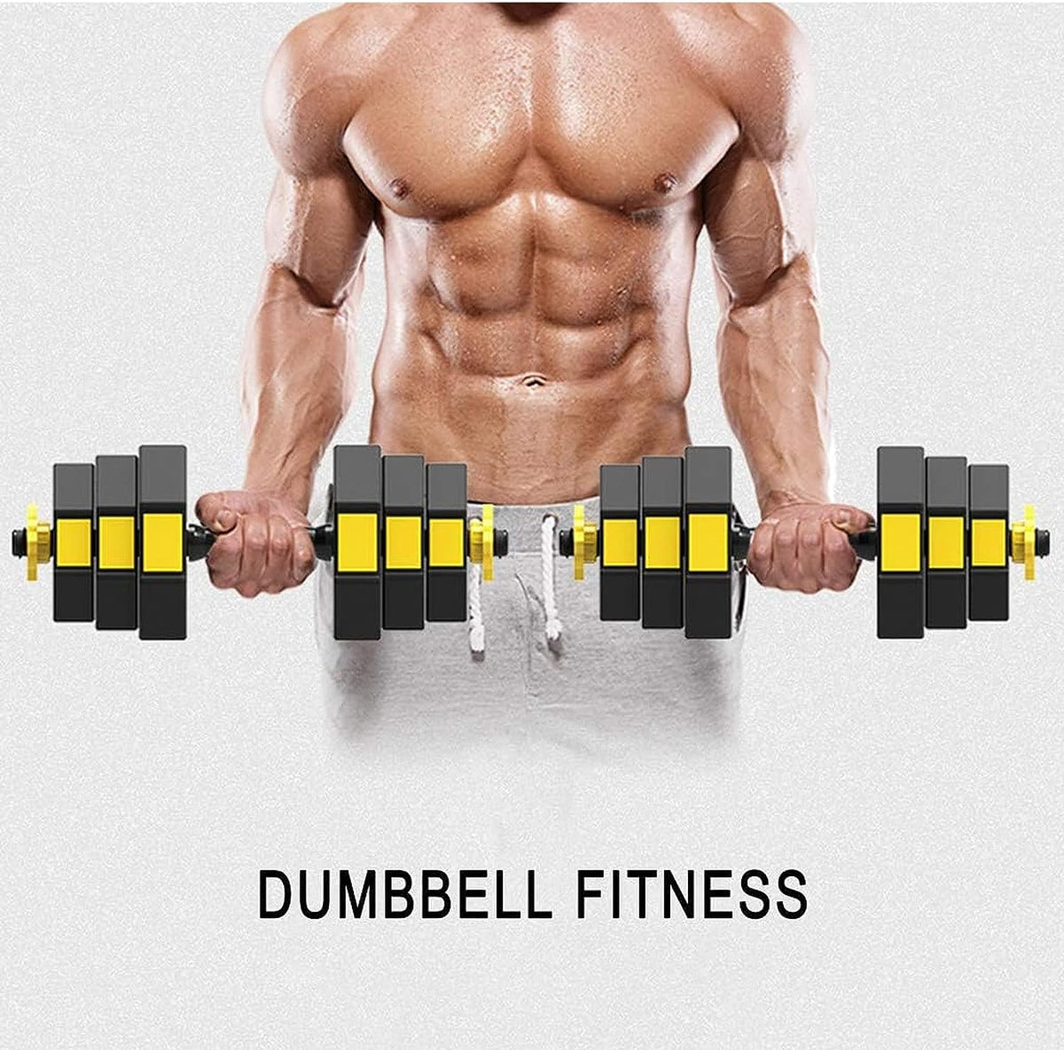 Kingdom GB Octagonal Adjustable Dumbbells Barbell Weight Set with Hand Wraps Exercises Fitness Strength Equipment