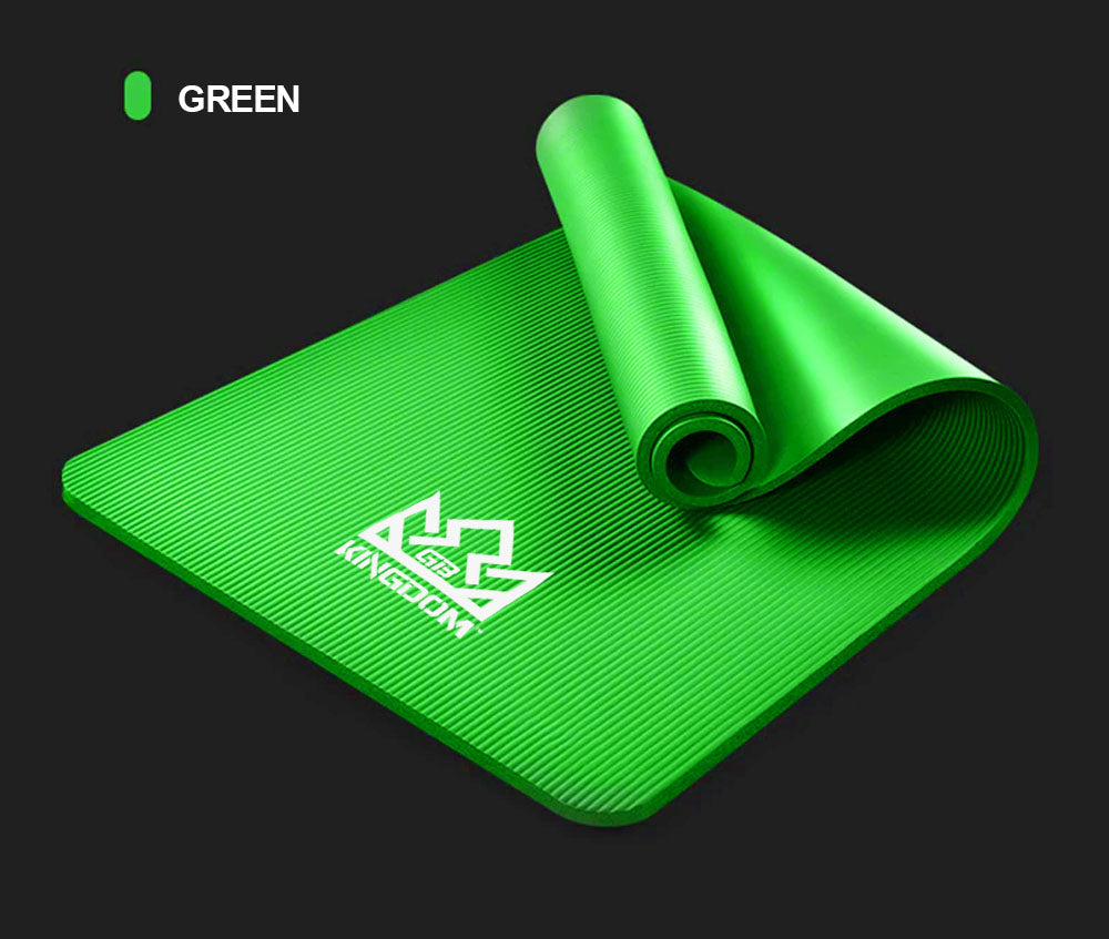 Kingdom Supreme+ 20mm Extra Thick NBR Foam Exercise Yoga Mat with Carry Strap Lime Green