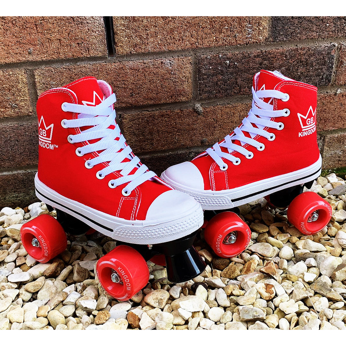 Kingdom GB HI-PE Canvas Quad Roller Skates Red