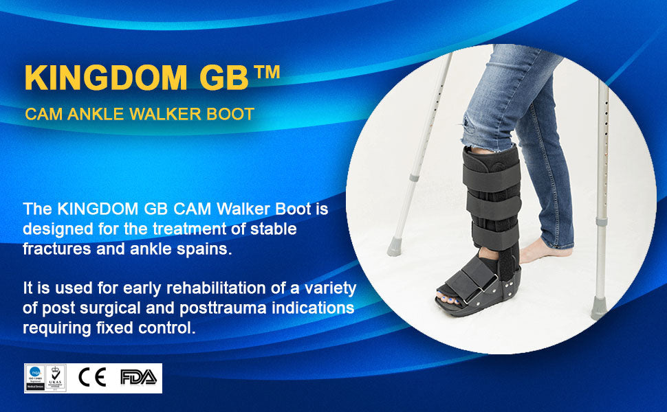Kingdom GB v2 Fixed Fracture Ankle Walker Boot Brace FDA ISO13485 Approved