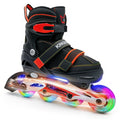 Kingdom GB Metro Flash Adjustable Inline Roller Skates Illuminating Light up Wheels Black Red