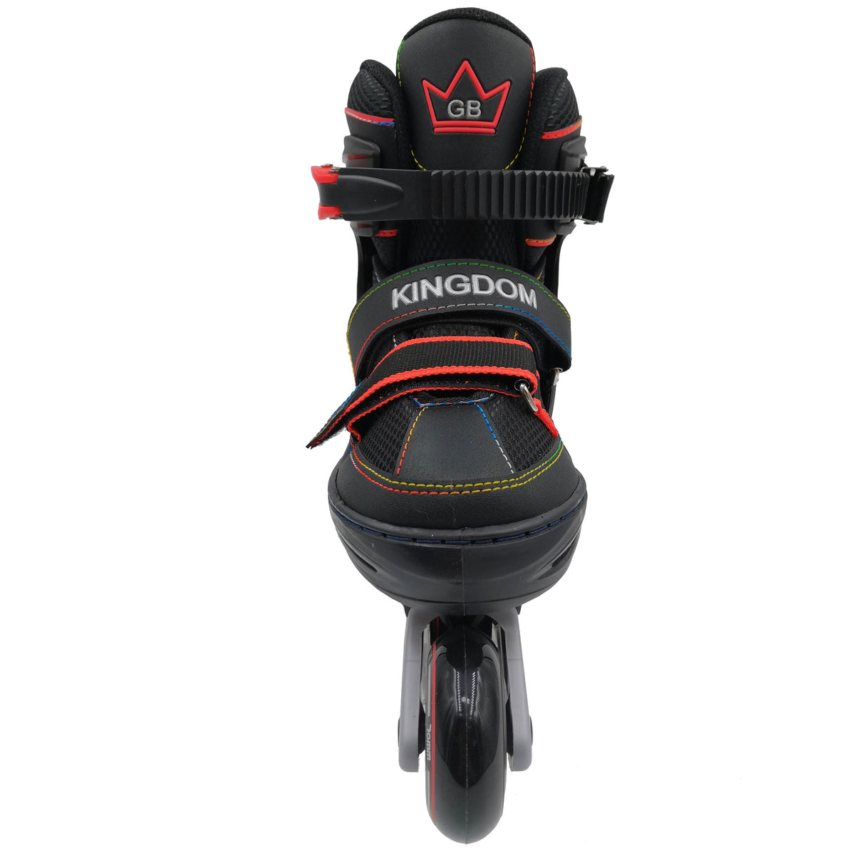 Kingdom GB Metro Flash Adjustable Inline Roller Skates Illuminating Light up Wheels Black Red