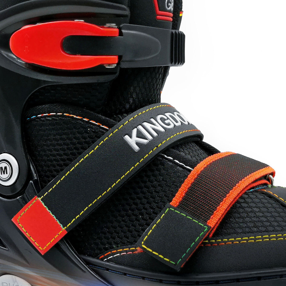 Kingdom GB Metro Flash Adjustable Inline Roller Skates Illuminating Light up Wheels Black Red