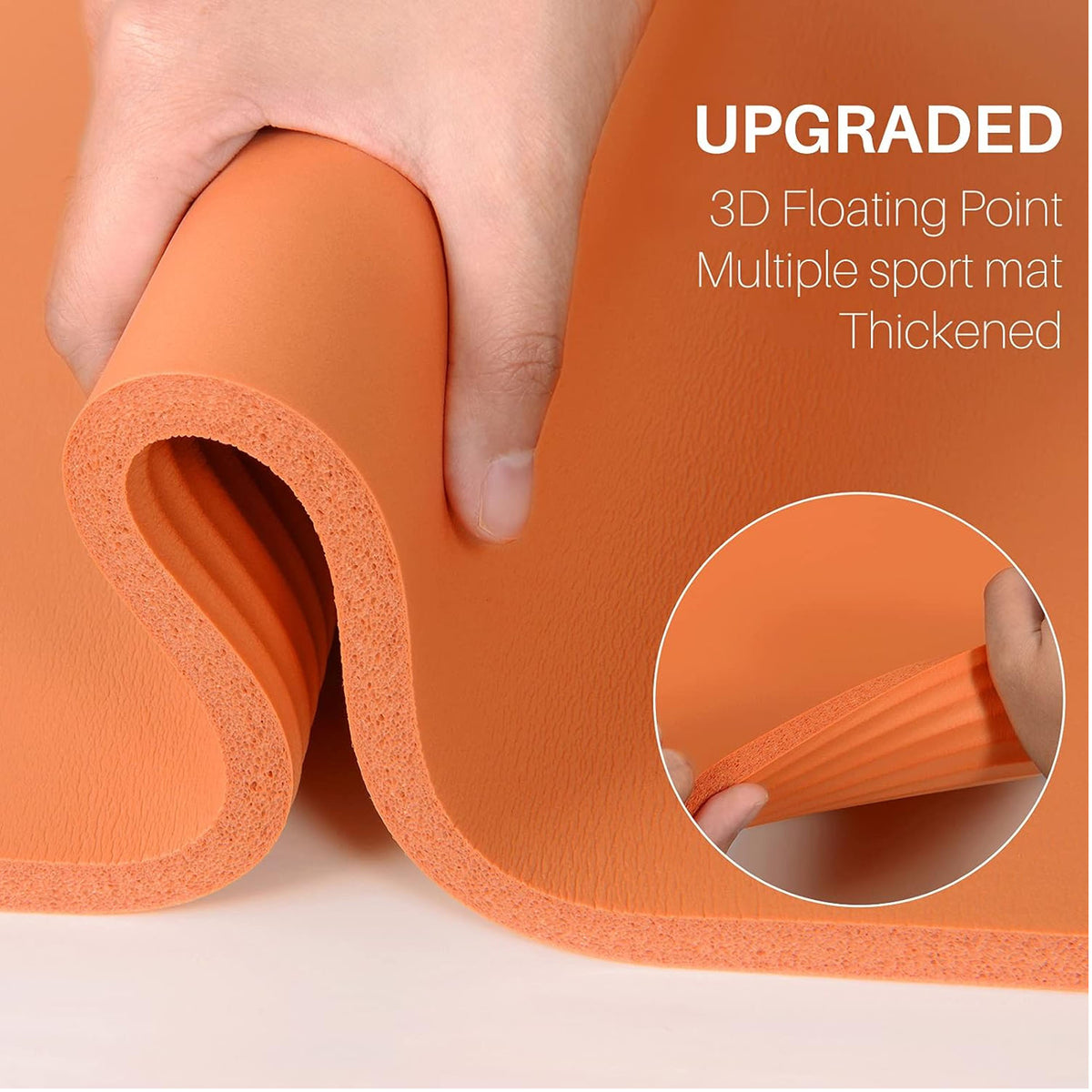Kingdom Supreme+ 20mm Extra Thick NBR Foam Exercise Yoga Mat with Carry Strap Orange