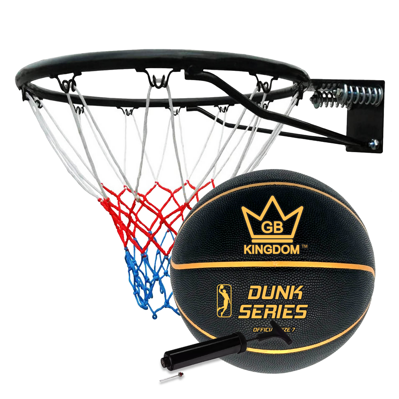 Kingdom GB Slam Dunk Basketball Hoop Rim Net With Ball Pump Heavy Du