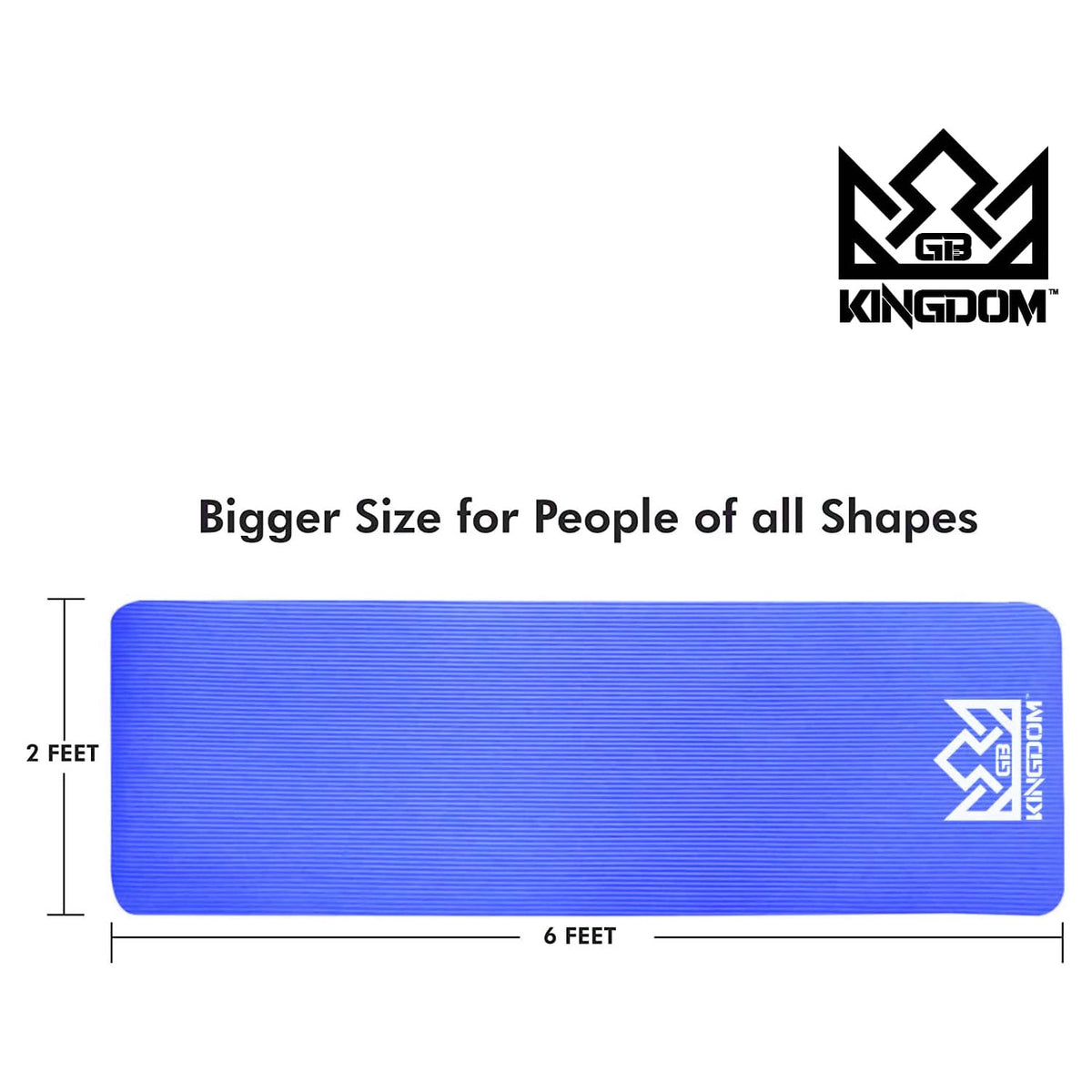 Kingdom Supreme+ 15mm Extra Thick NBR Foam Exercise Yoga Mat with Mesh Carry Bag, Strap & Resistance Band Blue