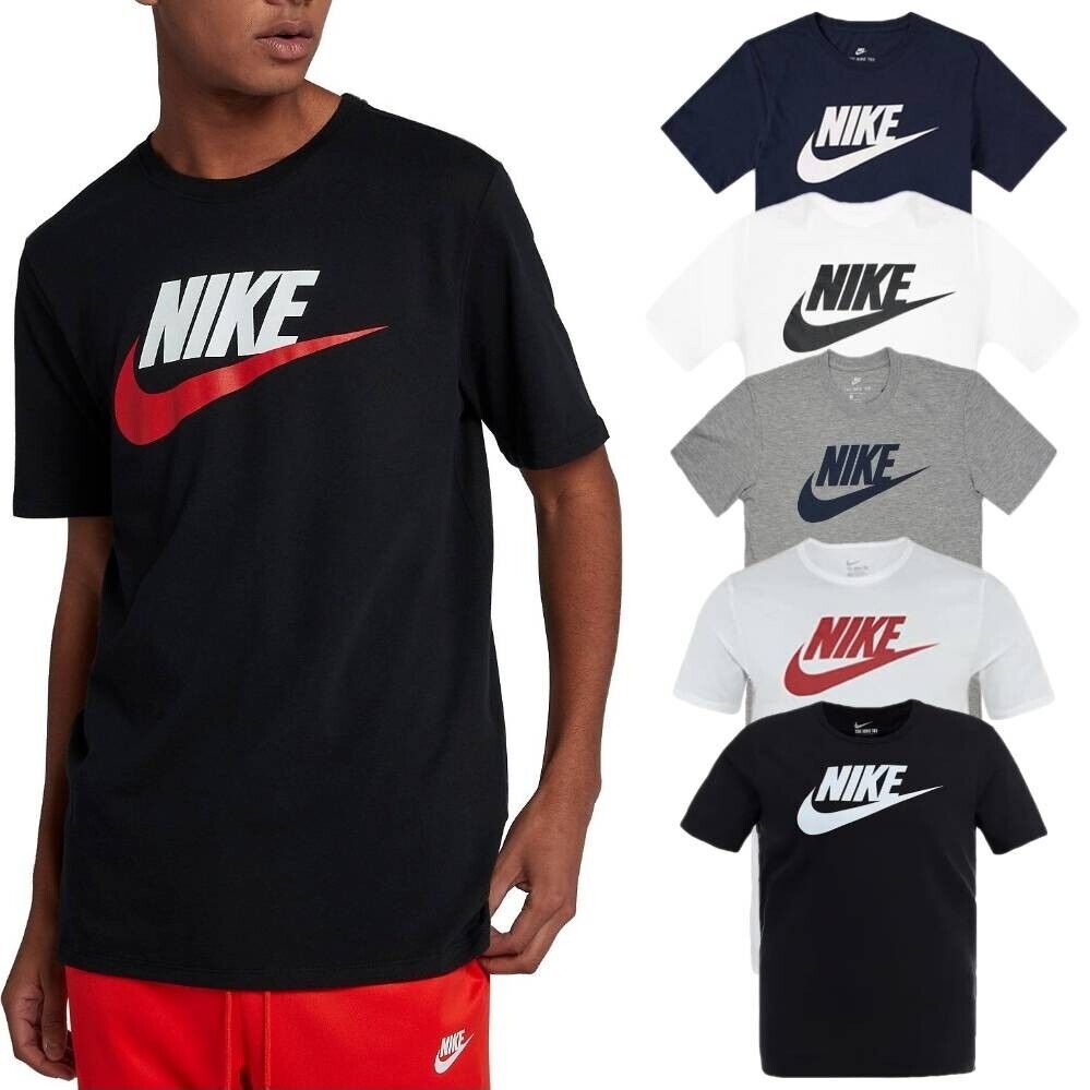 NIKE Logo Graphic Tee Shirt Mens T-Shirt Crew Neck Cotton Casual Sports