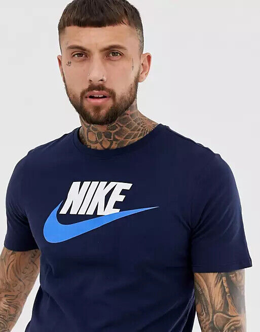 NIKE Logo Graphic Tee Shirt Mens T-Shirt Crew Neck Cotton Casual Sports