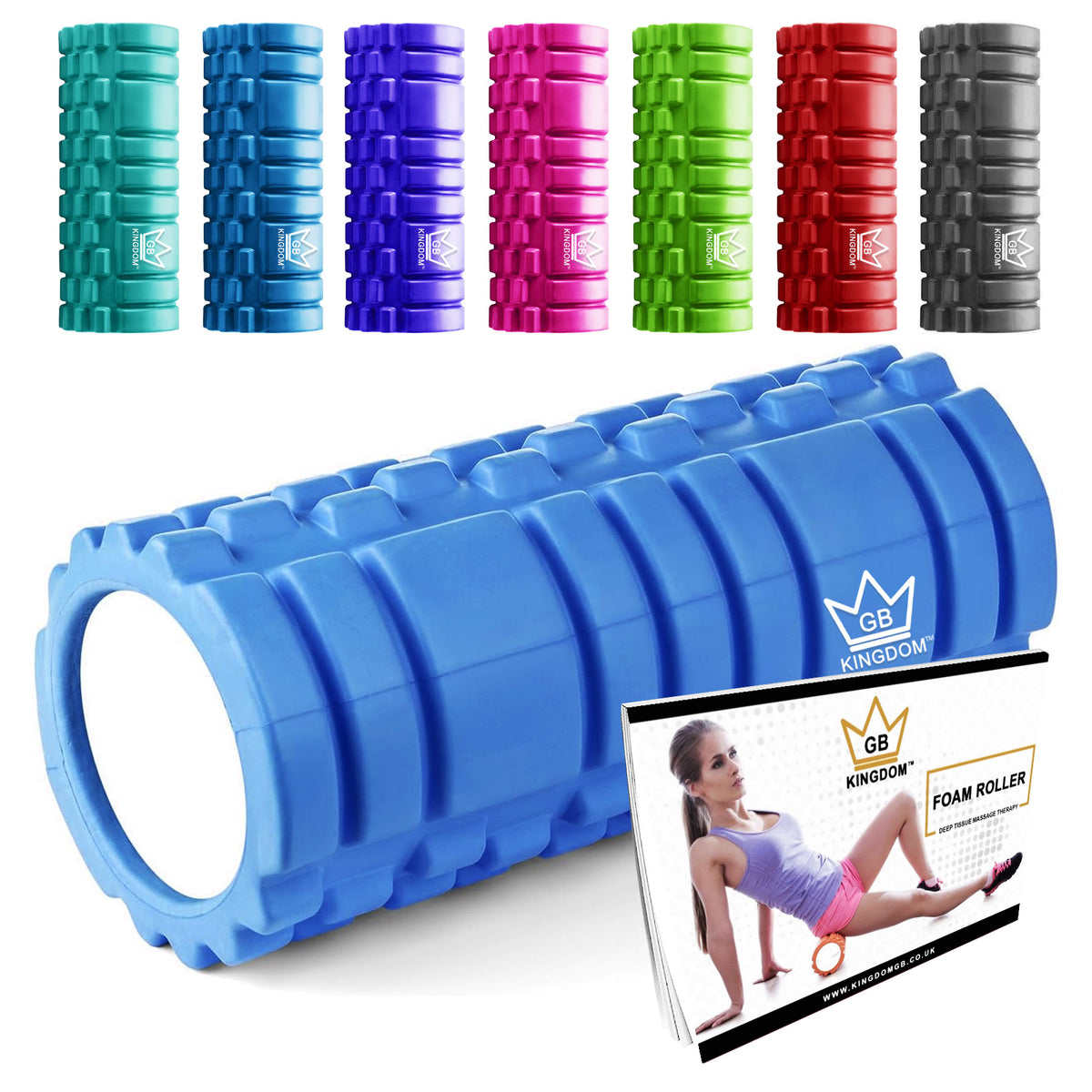 Kingdom GB Grid Foam Roller for Deep Tissue Muscle Massage Trigger Point Physio Fitness Exercise 33cm