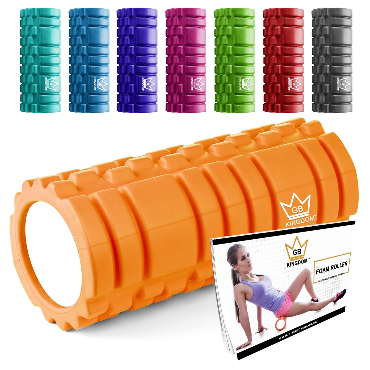 Kingdom GB Grid Foam Roller for Deep Tissue Muscle Massage Trigger Point Physio Fitness Exercise 33cm