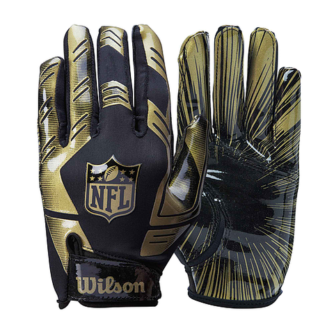 Wilson NFL Stretch Fit Receivers Gloves OSFA Black/Gold