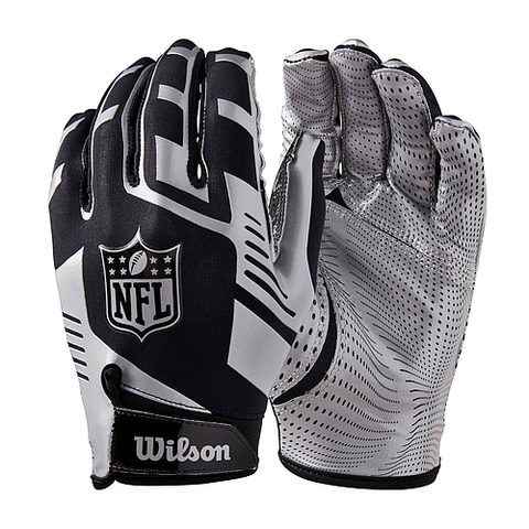 Wilson NFL Stretch Fit Receivers Gloves OSFA Black/Silver